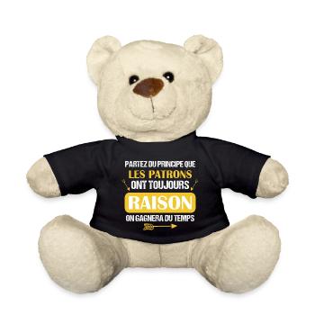Patron - Cadeau - Drôle - Métier - Chance - Boss - Nounours - noir - Devant