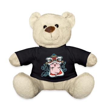 Piggy Dragon - Teddy Bear - black - Front