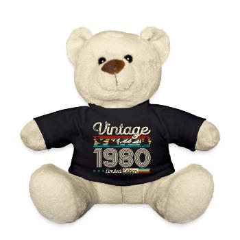 44ème anniversaire Légende Vintage 1980 Années 80 - Nounours - noir - Devant