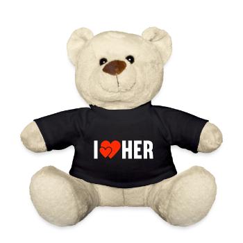 I love her Ich liebe Sie die Liebe - Teddy Bear - black - Front