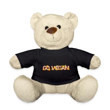 Go Vegan Zitrusfrüchte Orange fruits Buchstaben - Teddy - Schwarz - Vorne