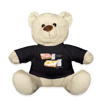Receipt Parody Receipt of bread with ham egg - Teddy Bear - black - Front