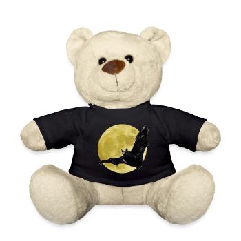 Bat Moonlight Moon Mystic Bat Night - Teddy Bear - black - Front
