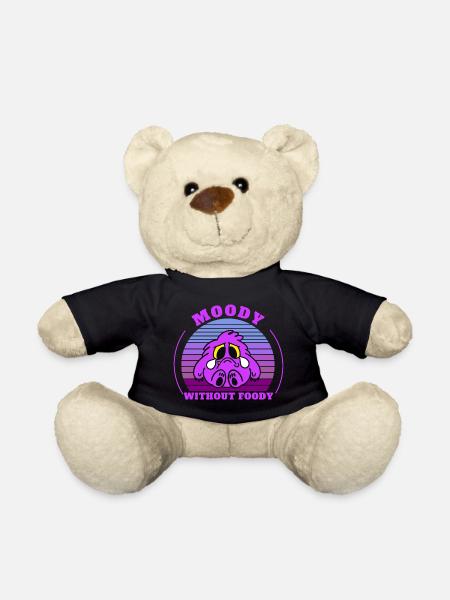 Moody Without Foody - Funny Cute cartoon design - Teddy Bear - black