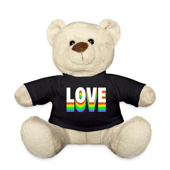 Love Text Arc-en-ciel - Nounours - noir - Devant