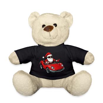 Christmas Driver / Cabriolet Santa Claus - Teddy Bear - black - Front