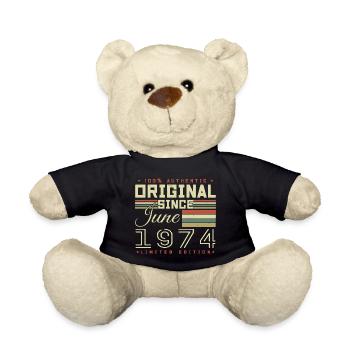 Geschenk Anniversaire Juin 1974, Geschenk Juni 1974 - Teddy - Schwarz - Vorne