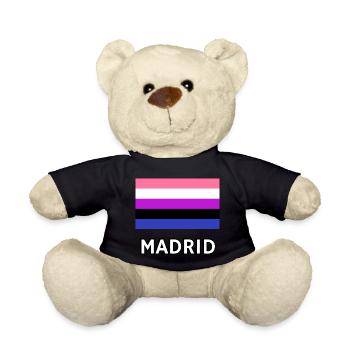 Genderfluid Pride Drapeau Madrid - Nounours - noir - Devant