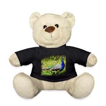 The peacock is originally from India - Teddy Bear - black - Front