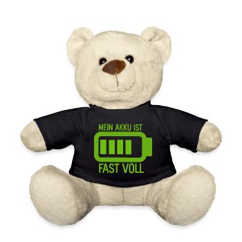 Mein Akku ist fast Voll Batterie und Energie - Teddy - Schwarz - Vorne