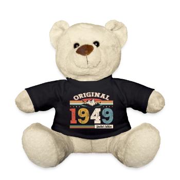 75. Geburtstag Baujahr 1949 Jahrgang 1949 Original - Teddy - Schwarz - Vorne