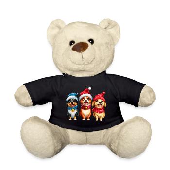 Chiens Noël / Père Noël Chien - Nounours - noir - Devant