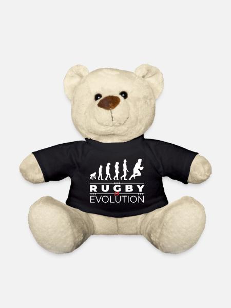 Rugby ist Evolution - Message Humor Parodie Rugby - Teddy - Schwarz