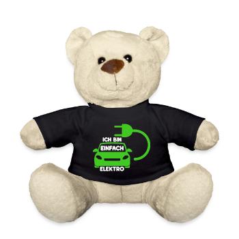 Ich bin einfach Elektro lustige Elektroauto Spruch - Teddy - Schwarz - Vorne