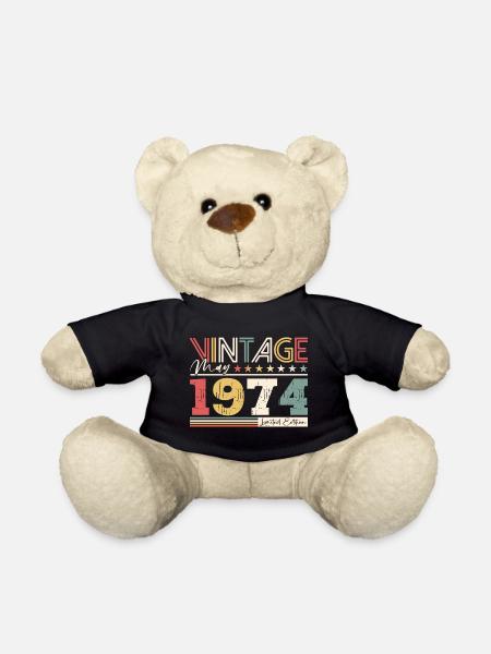 50e anniversaire mari mai Vintage 1974 Vintage - Nounours - noir
