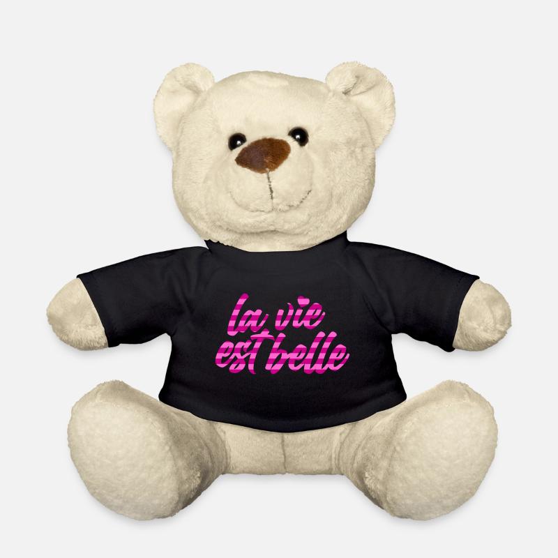Das Leben ist schön | Farben änderbar - Teddy - Schwarz