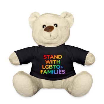 Stand with LGBTQ families - prideallyship - Teddy Bear - black - Front