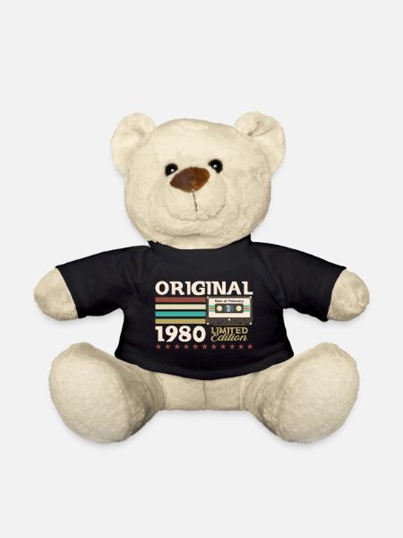 44. Geburtstag Kassette Februar Jahrgang 1980 - Teddy - Schwarz