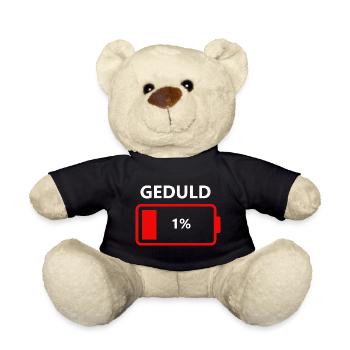 Bitte Geduld ein leeres Akku mit einem Prozent - Teddy - Schwarz - Vorne