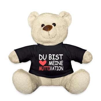 Muttertag Geburtstag Du bist meine Muttivation - Teddy - Schwarz - Vorne