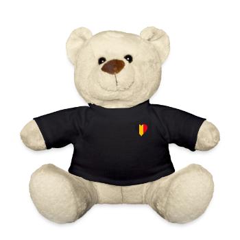 Belgien Flagge Herz - Teddy - Schwarz - Vorne