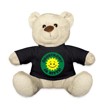 green electricity yes please, nuclear power no - Teddy Bear - black - Front