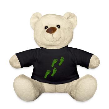 Feet go green Go Gift Imprint Gift idea - Teddy Bear - black - Front
