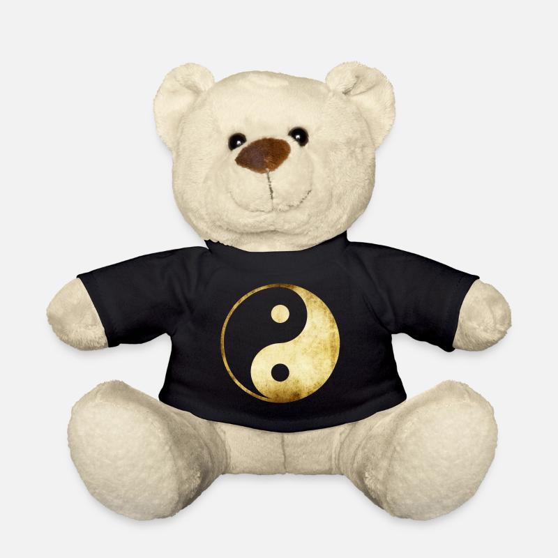 yoga yin yang gold - Teddy Bear - black