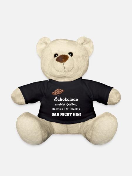 Schokolade ist meine Motivation - Teddy - Schwarz