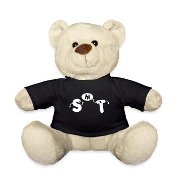 Shit Begrüßung Lustig Spruch cool fancy Geschenk - Teddy - Schwarz - Vorne