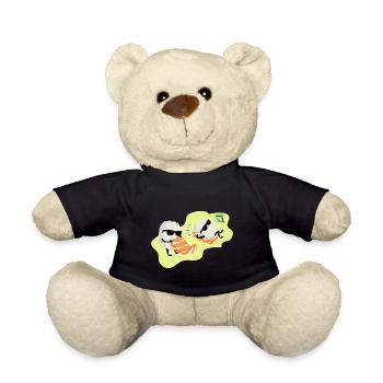Sushi salmon rice sunbathing gift idea - Teddy Bear - black - Front