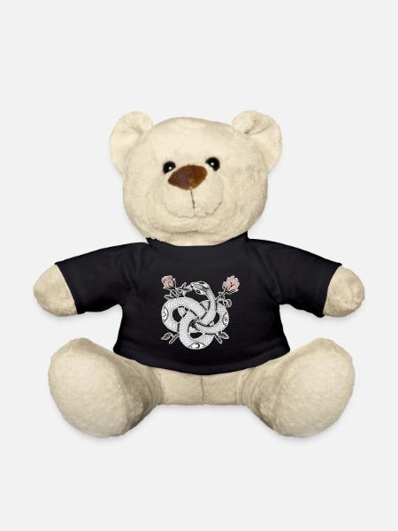 Design de serpents avec des roses - Nounours - noir