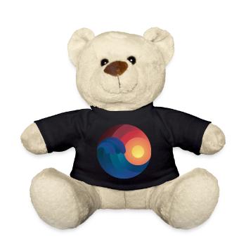 Surfer Ozean Wellenreiten Geschenk Welle shaka - Teddy - Schwarz - Vorne