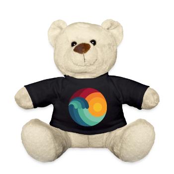 Surfer Ozean Wellenreiten Geschenk Welle shaka - Teddy - Schwarz - Vorne