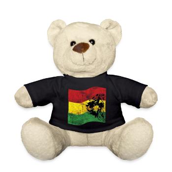 Lion Reggae Fahne - Teddy - Schwarz - Vorne