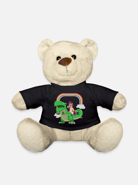 Unicorn loves T Rex - Teddy Bear - black