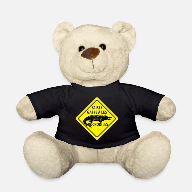 Signe Avertissement Crocodiles - Nounours - noir