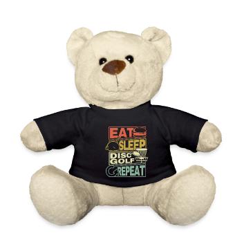 Eat Sleep Disc Golf Repeat Frisbee Geschenk Gift - Teddy Bear - black - Front