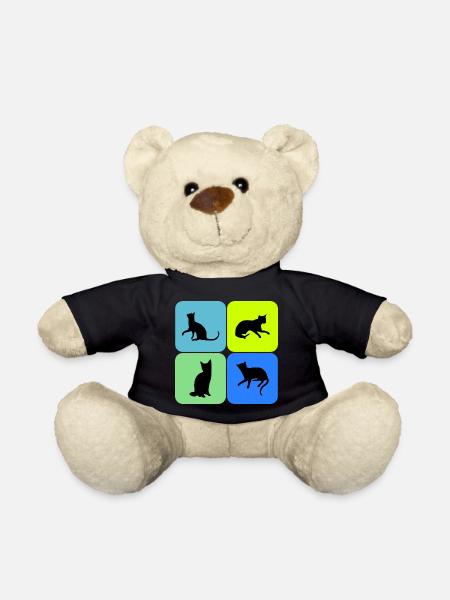 Cat Cat Cat Cat Cat Cat, Gift - Teddy Bear - black