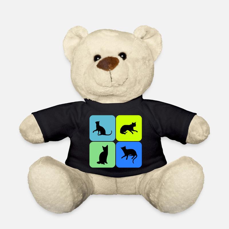 Katze Katze Katze Katze Katze Katze, Geschenk - Teddy - Schwarz