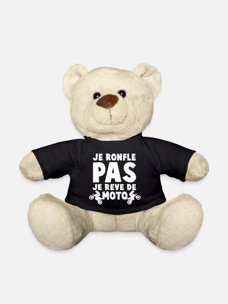 Humour Moto et Rêve d'Aventure - Nounours - noir