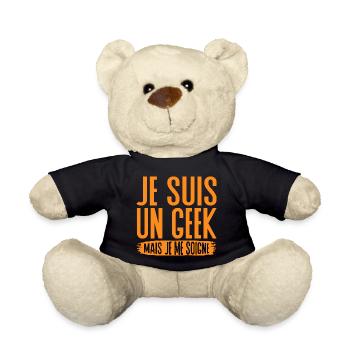 Je suis un geek mais je me soigne - Nounours - noir - Devant
