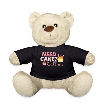 Brauchst du Torte ruf mich an lustiges Geschenk - Teddy - Schwarz - Vorne