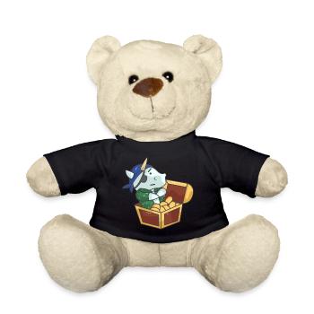 Pirate Cat Pirate Unicorn Unicorn Gift - Teddy Bear - black - Front