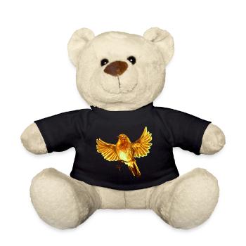 yellow bird - Teddy Bear - black - Front