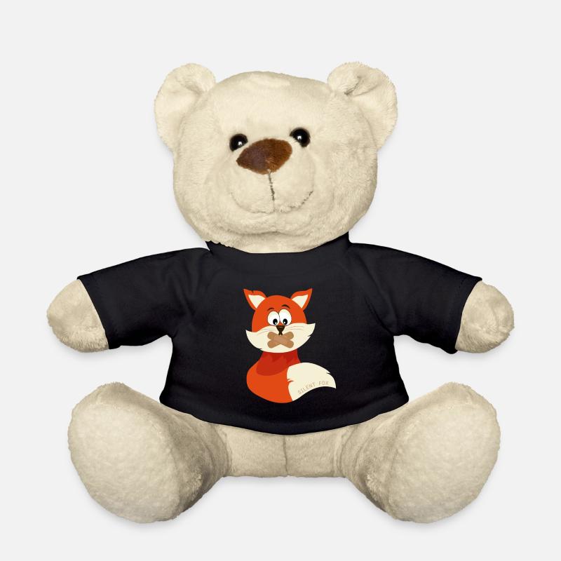 silent fox - save the Schweigefuchs! - Teddy Bear - black