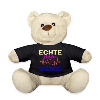 echte Helden haben Blaulicht auf dem Dach - Teddy - Schwarz - Vorne