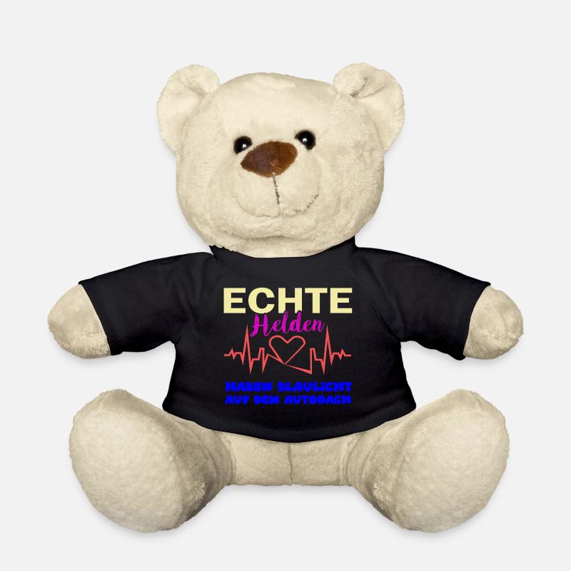 echte Helden haben Blaulicht auf dem Dach - Teddy - Schwarz