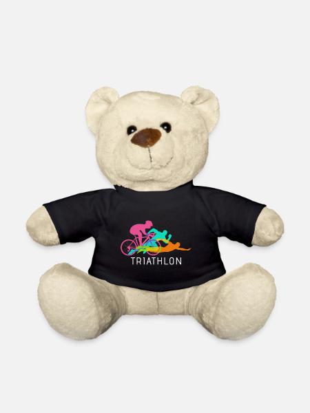 Triathlon triathlete gift bike running sport - Teddy Bear - black