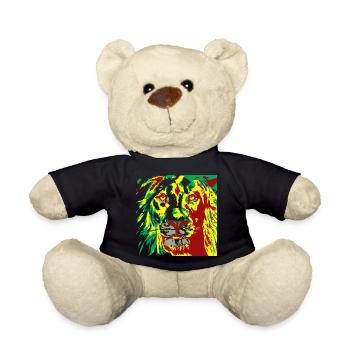 Lion in reggae color sprint - Teddy Bear - black - Front